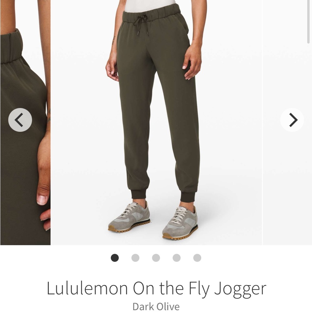 Lululemon Dark Olive On the Fly Jogger